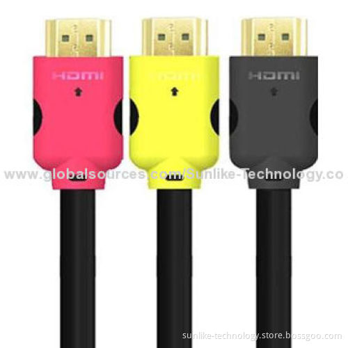 HDMI Cable, Double Color Molding with 24K Gold-plated Connector
